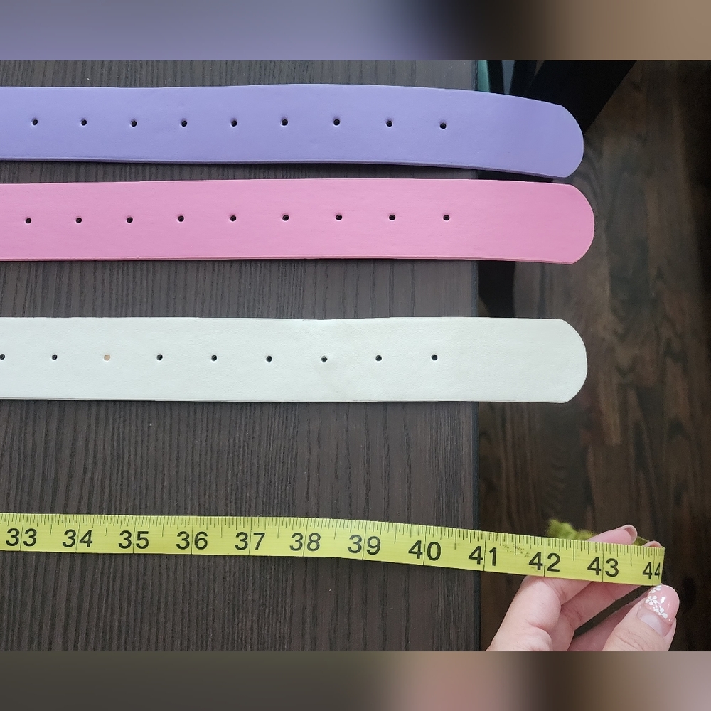 Heart Buckle Belts in Purple, Pink, and White Y2K Chunky Cute Thick - Picture 2 of 4